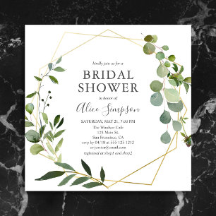 Garden Greenery Eucalyptus Bridal Shower Invitation