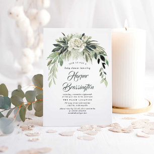 Garden Greenery Garland Elegant Baby Shower Invitation
