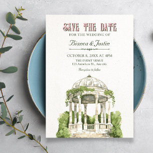 Garden greenery save the date