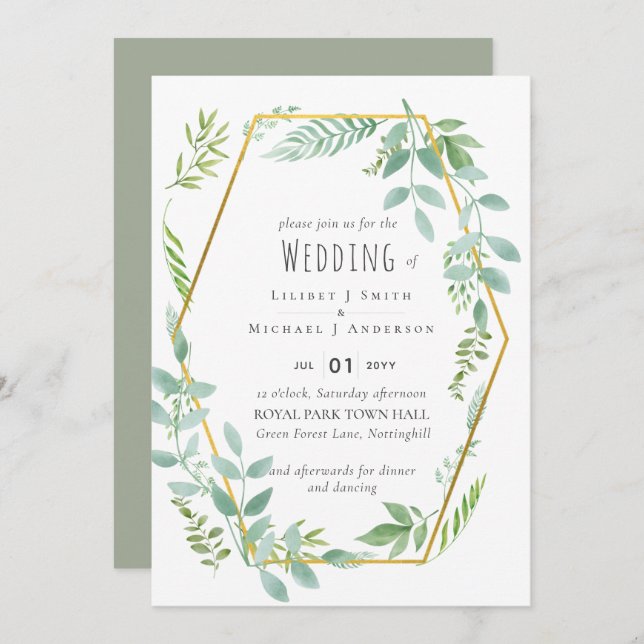 Garden Greenery Wedding (Front/Back)