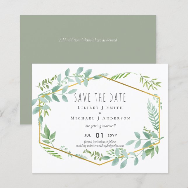 Garden Greenery Wedding (Front/Back)