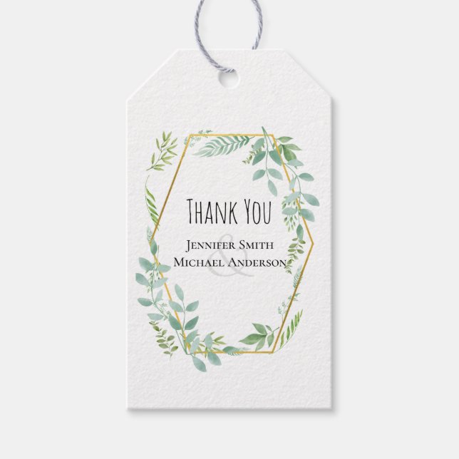 Garden Greenery Wedding Gift Tags (Front)