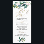 Garden Greens Gay Wedding Program - Mr & Mr Programme<br><div class="desc">Everyone will love reading the details of your wedding with this beautiful calligraphy script wedding program. This design features lovely soft greenery. Easily edit with your program information! Perfect for indoor and outdoor weddings!
 
 See more matching Garden Greens designs here: https://www.zazzle.com/collections/garden_greens-119857166400390261?rf=238534829419020154</div>