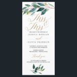 Garden Greens Gay Wedding Program - Mrs & Mrs Programme<br><div class="desc">Everyone will love reading the details of your wedding with this beautiful calligraphy script wedding program. This design features lovely soft greenery. Easily edit with your program information! Perfect for indoor and outdoor weddings!
 
 See more matching Garden Greens designs here: https://www.zazzle.com/collections/garden_greens-119857166400390261?rf=238534829419020154</div>