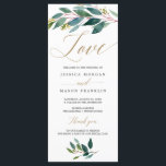 Garden Greens Wedding Program - Love Programme<br><div class="desc">Everyone will love reading the details of your wedding with this beautiful calligraphy script wedding program. This design features lovely soft greenery. Easily edit with your program information! Perfect for indoor and outdoor weddings!
 
 See more matching Garden Greens designs here: https://www.zazzle.com/collections/garden_greens-119857166400390261?rf=238534829419020154</div>