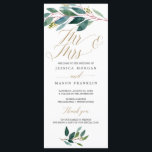 Garden Greens Wedding Program - Mr & Mrs Programme<br><div class="desc">Everyone will love reading the details of your wedding with this beautiful calligraphy script wedding program. This design features lovely soft greenery. Easily edit with your program information! Perfect for indoor and outdoor weddings!
 
 See more matching Garden Greens designs here: https://www.zazzle.com/collections/garden_greens-119857166400390261?rf=238534829419020154</div>