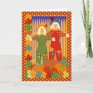 Garden halloween scarecrow card