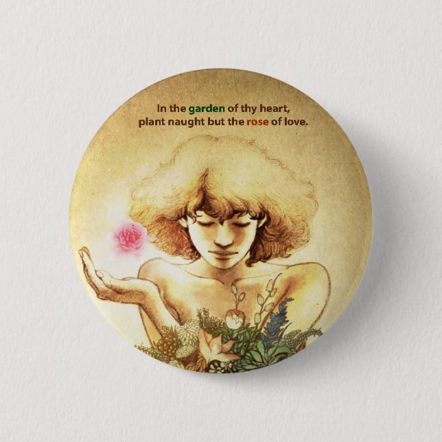 Garden Heart 6 Cm Round Badge (Front)