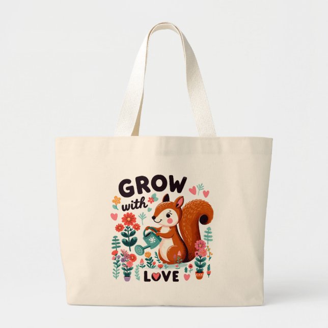 Garden Heartbeat Large Tote Bag (Front)