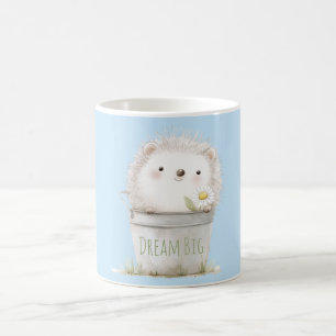 Garden Hedgehog with Daisy Flower Coffee Mug