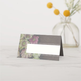 Garden Hellebore Wood and White Placecard