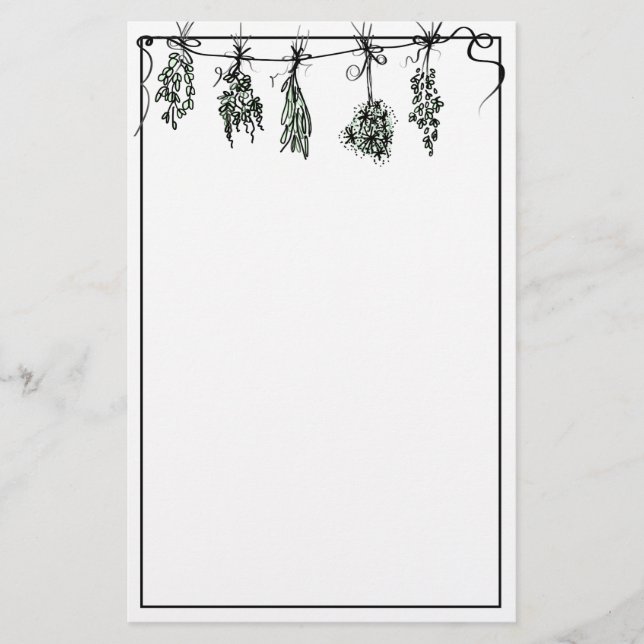 Garden Herbs | botanical garden Stationery (Front)