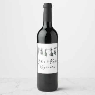 Garden Herbs | botanical garden Wine Label