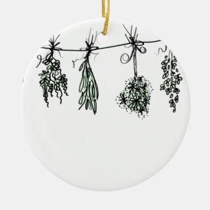 Garden Herbs Ceramic Tree Decoration