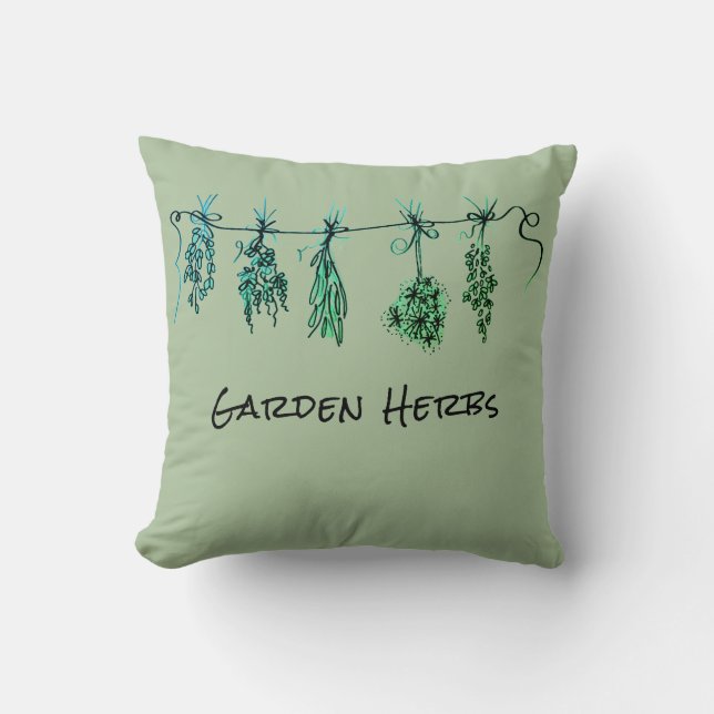 Garden Herbs Cushion (Front)