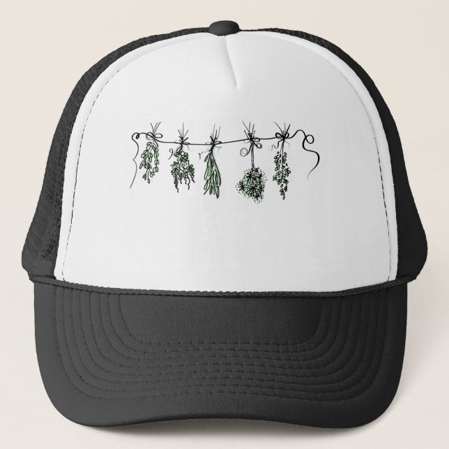 Garden Herbs, oragano, basil, thyme, dill Trucker Hat (Front)