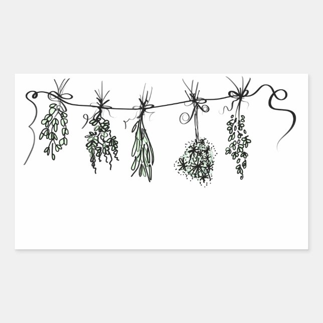 Garden Herbs Rectangular Sticker (Front)