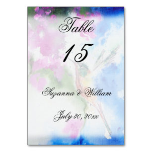 Garden Hummingbird Wedding Table Number Cards