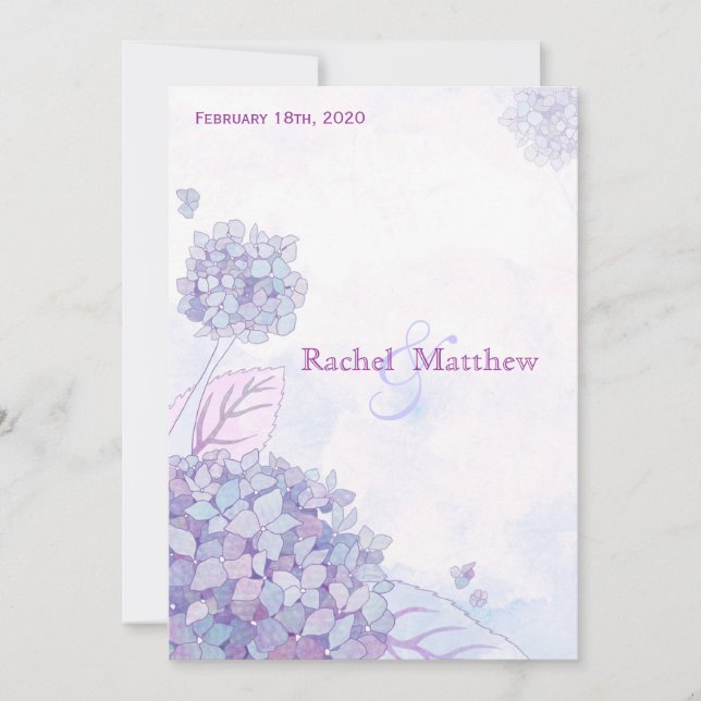 Garden Hydrangeas Luxe Floral Wedding Invitation (Front)