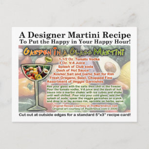 Garden in a Glass Martini Recipe Postcard