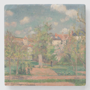 Garden in Full Sunlight, Camille PIssarro, 1876 Stone Coaster