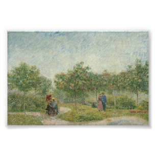 Garden in Montmartre with lovers Photo Print