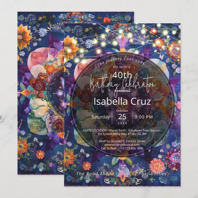 Garden in Motion | Floral Mandala Design Invitation (Front/Back)