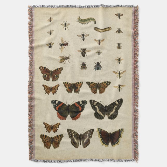 Garden Insects by Vision Studio Throw Blanket (Front Vertical)
