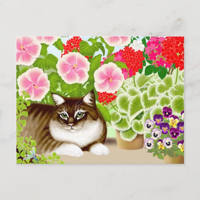 Garden Jungle Tiger Cat Postcard (Front)