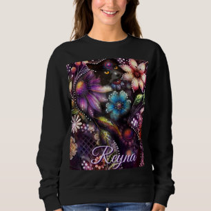 Garden Kitty Cat Floral Abstract Personalised Sweatshirt