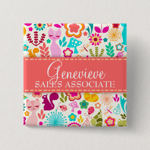 Garden Kitty Name Badge