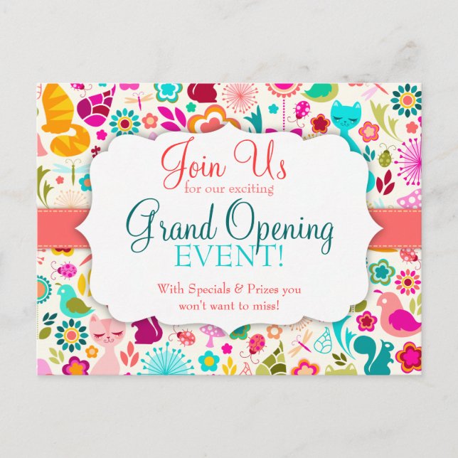 Garden Kitty Special Event Invitation Postcard (Front)