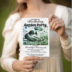 Garden Lady's Afternoon Garden Party Invitation Postcard