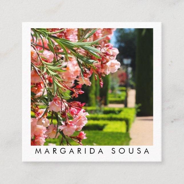 Garden Landscaper Photo Travel Tourism Spain Square Business Card (Front)