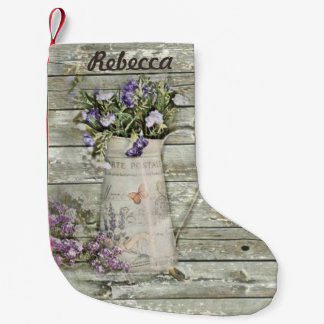 garden lavender rustic country barn wood small christmas stocking