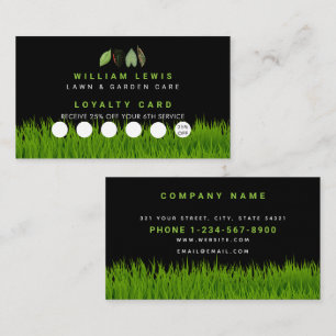 Garden Lawn Care Leaves Business Loyalty Card