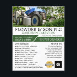 Garden Lawn-Mower, Garden Service, Horticulturist Flyer<br><div class="desc">Garden Lawn-Mower,  Garden Service,  Horticulturist Advertising Flyer by The Business Card Store.</div>