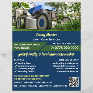 Garden Lawn-Mower, Lawn Mowing Services Flyer