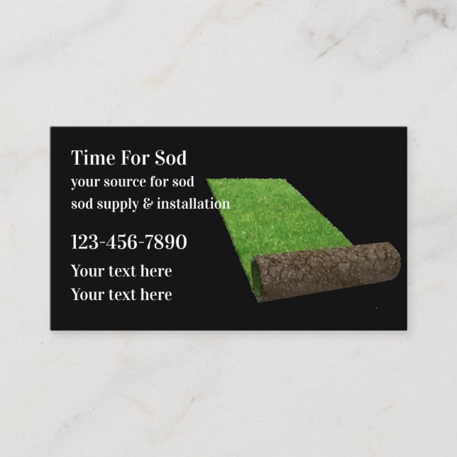Garden Lawn Sod Supply Business Card (Front)
