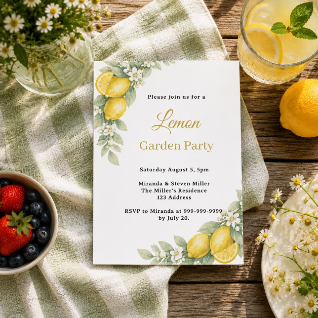 Garden lemon citrus Summer Party invitation (Creator Uploaded)