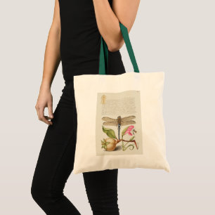 Garden life, Dragonfly, Pear, Carnation and Insect Tote Bag