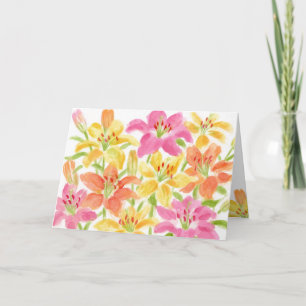 Garden Lilies Blank Notecard 