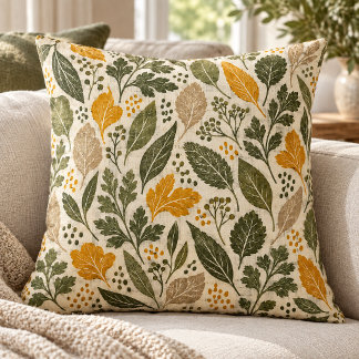 Garden Linen Rhythm Throw Pillow