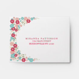 Garden Love Floral Border Matching RSVP Envelope