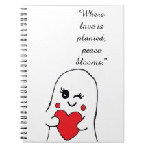 Garden Love Quote spiral note book.