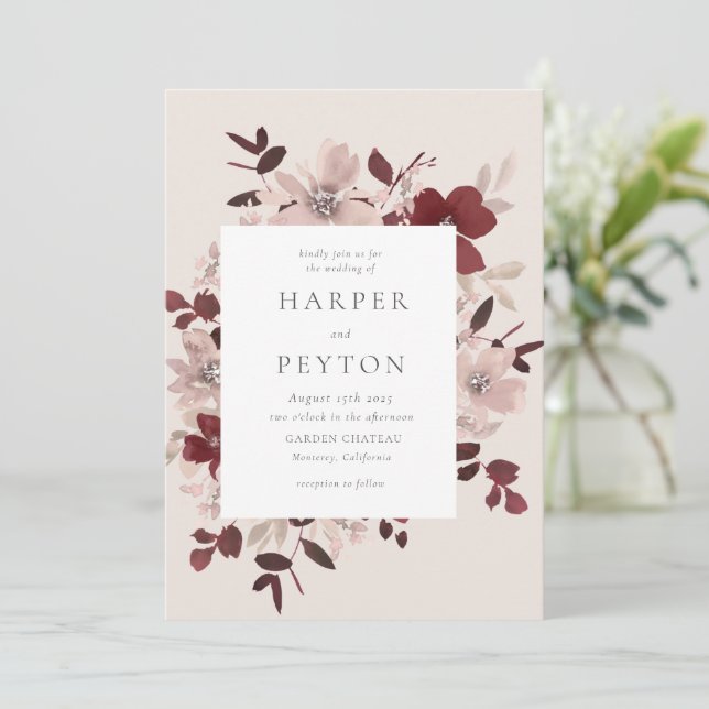 Garden Love Wedding Invitation (Standing Front)