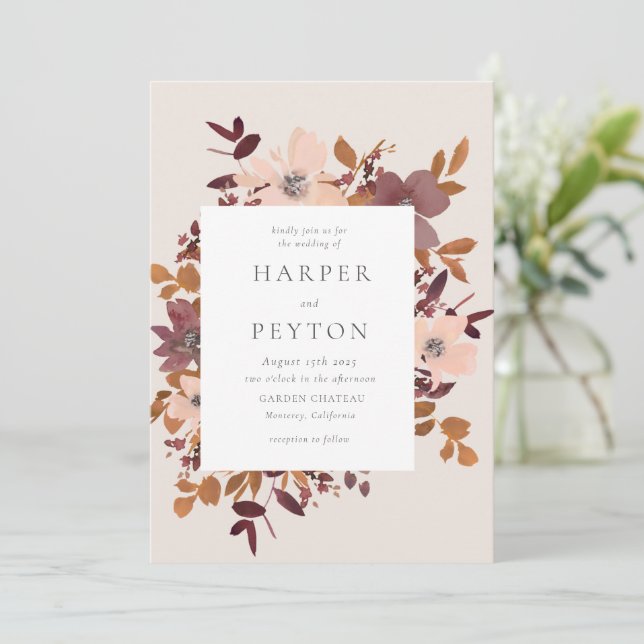 Garden Love Wedding Invitation (Standing Front)