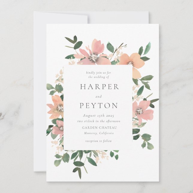 Garden Love Wedding Invitation (Front)