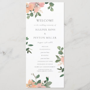 Garden Love Wedding Program Programme