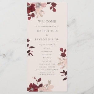 Garden Love Wedding Program Programme